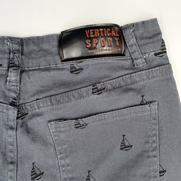 Vertical Sport Shorts Mens Sz 32 Bermuda Gray Black Mid Rise Boat Nautical Surf - Picture 7 of 11
